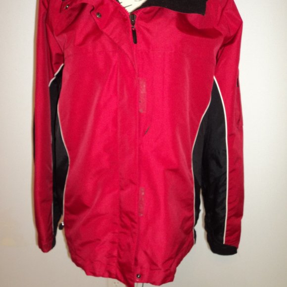 Pacific Trail Women's Small Jacket Coat Winter Ski Lined Red Black Pockets Zip - Picture 2 of 10